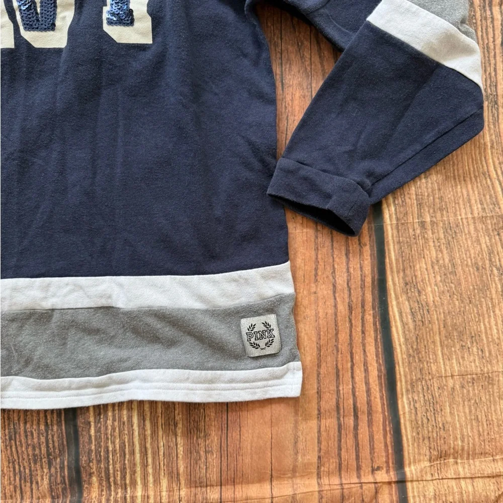 Navy Blue & Gray 'NAVY' Graphic Pullover Sweater
